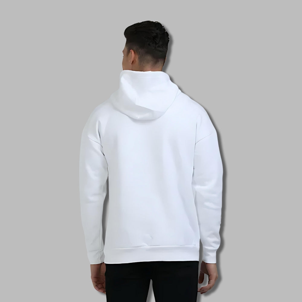 Unisex Plain Oversized Hoodie in White