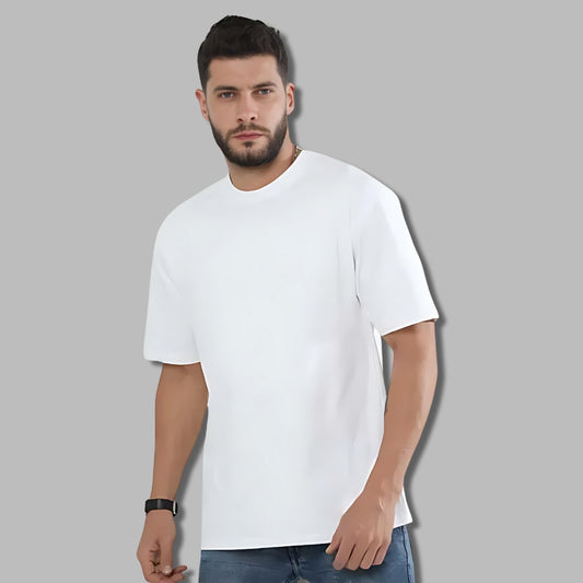 Unisex Plain Oversized T-Shirt in White