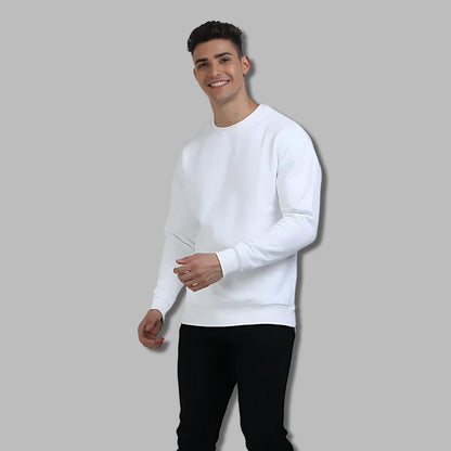 Unisex Plain Oversized Sweatshirt in White