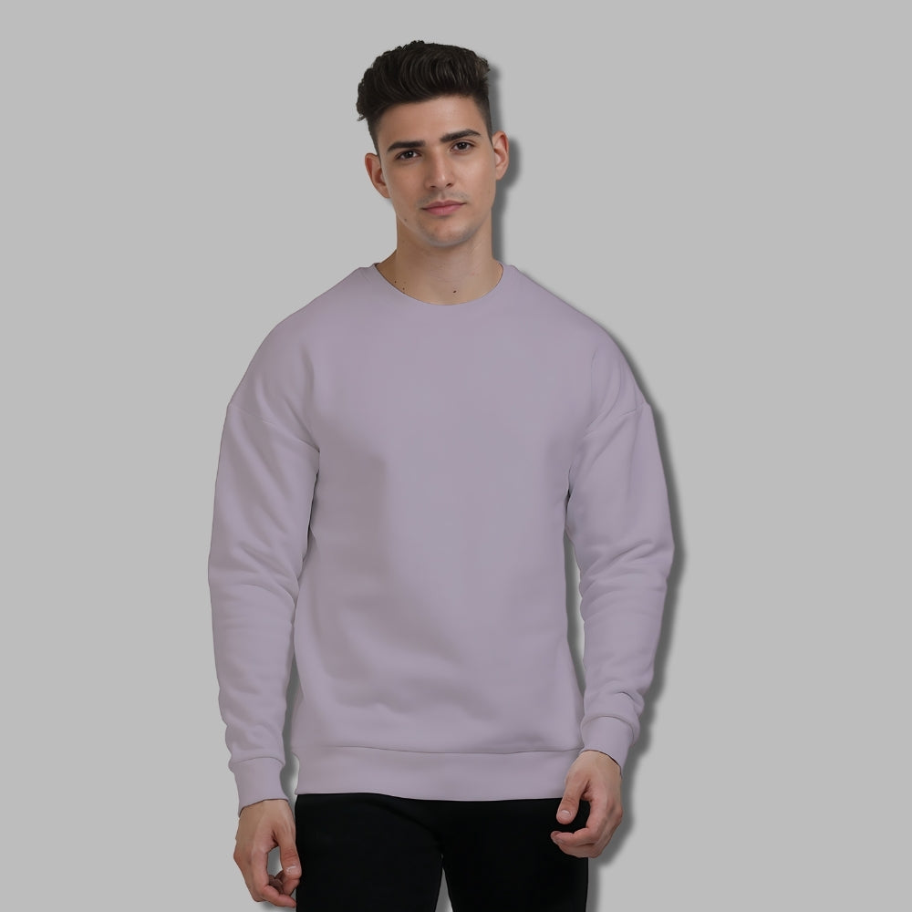 Unisex Plain Oversized Sweatshirt in Lavender