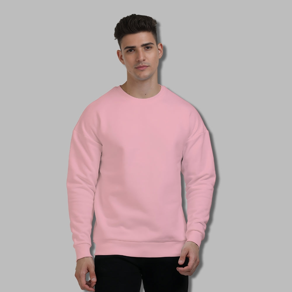Unisex Plain Oversized Sweatshirt in Light baby pink