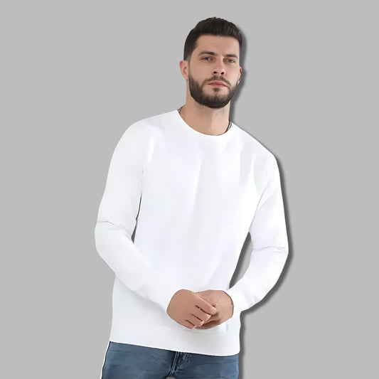 Unisex Plain Sweatshirt in White