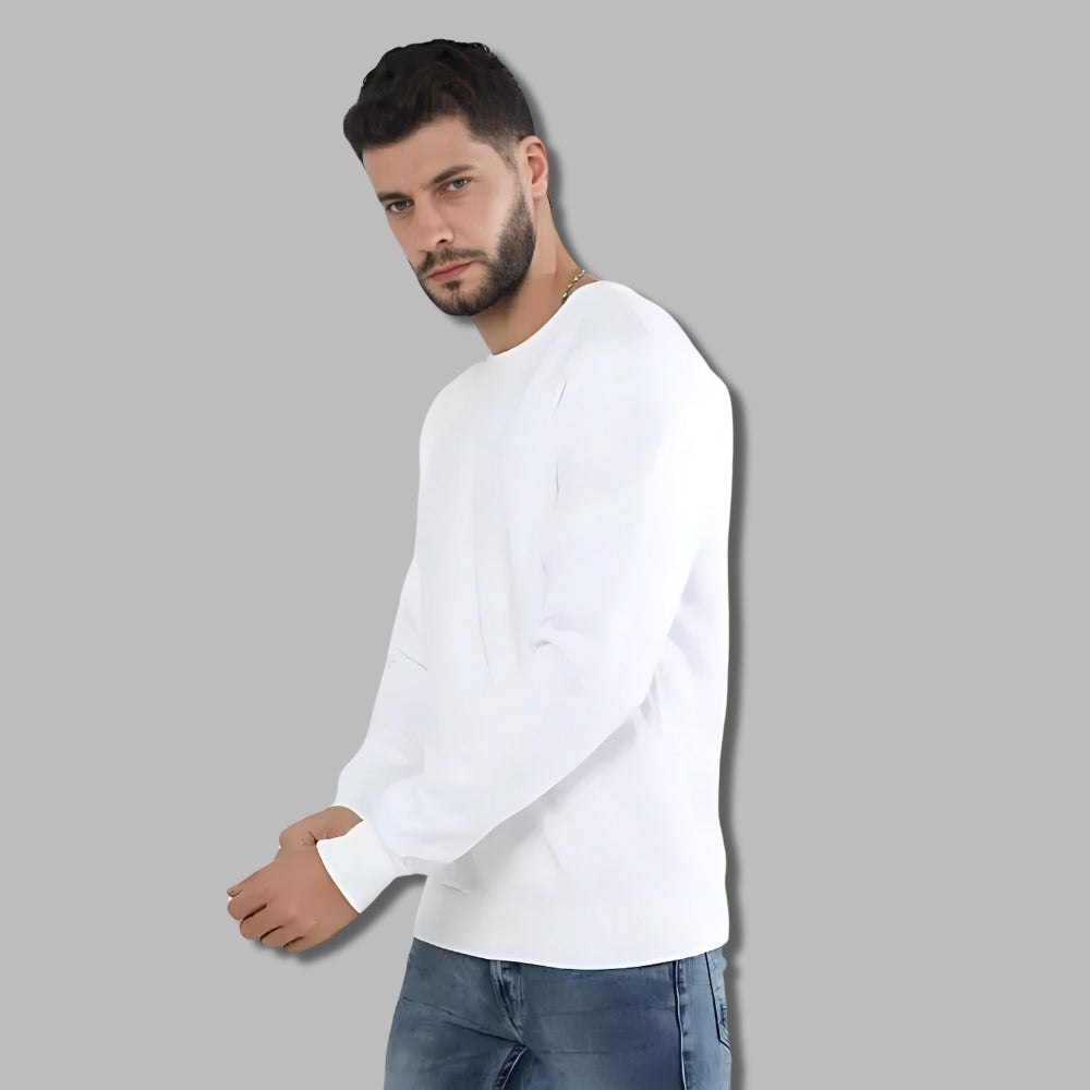 Unisex Plain Sweatshirt in White