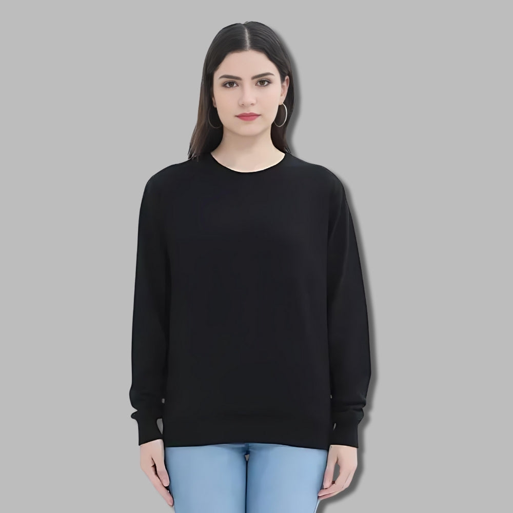 Unisex Plain Sweatshirt in Black