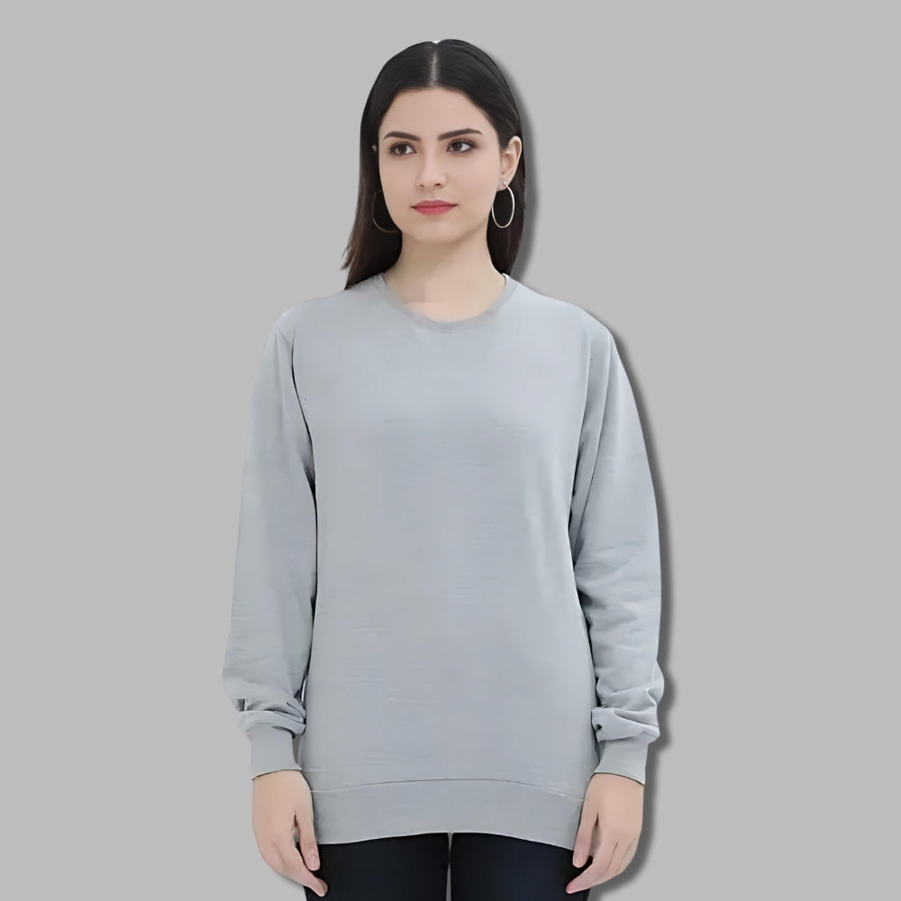 Unisex Plain Sweatshirt in Grey