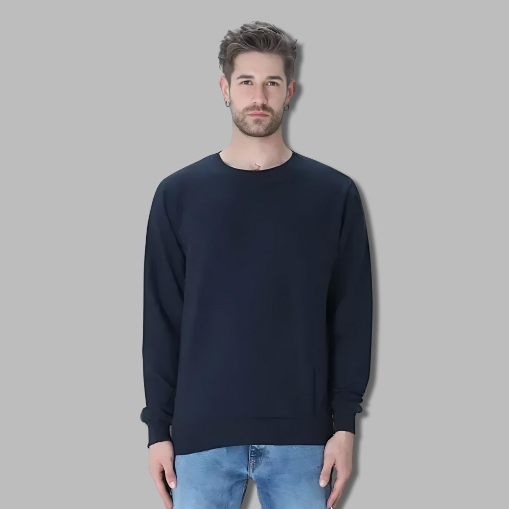 Unisex Plain Sweatshirt in Navy blue