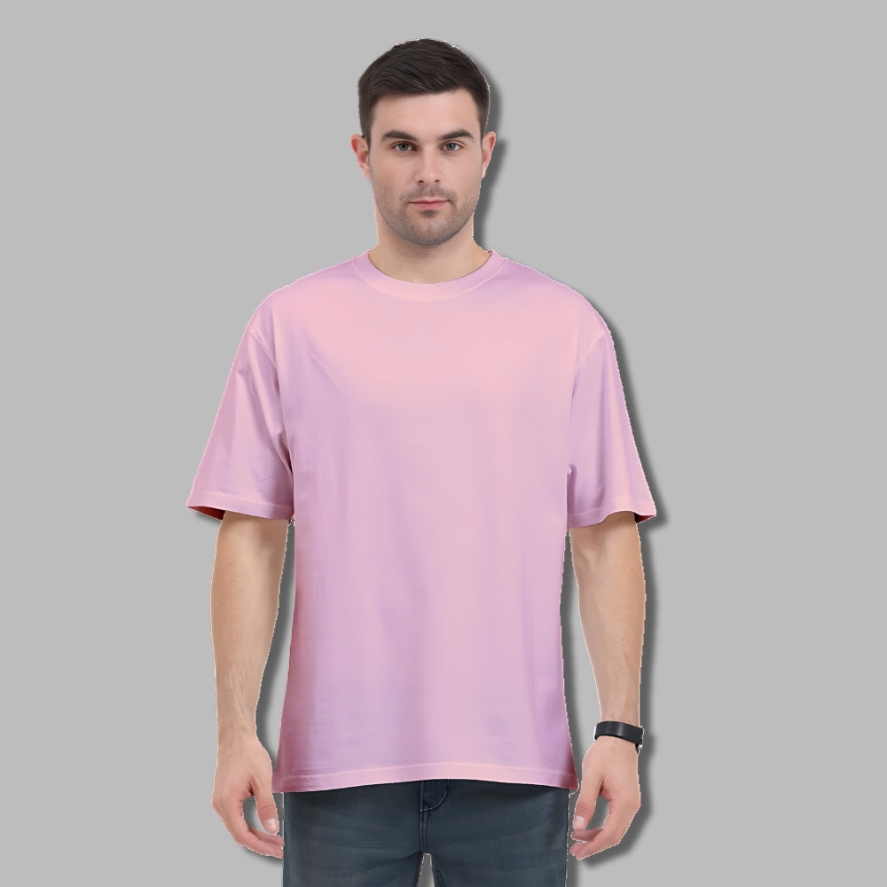 Unisex Plain Oversized T-Shirt in Light baby pink
