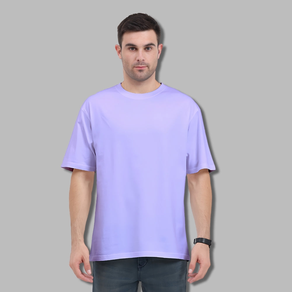 Unisex Plain Oversized T-Shirt in Lavender