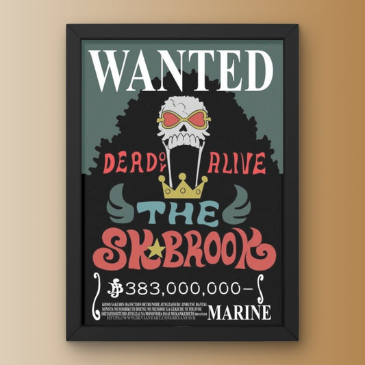 Brook Wanted Bounty Poster Framed One Piece