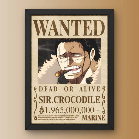 Sir Crocodile Wanted Bounty Poster Framed One Piece