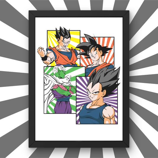 The Deadly Squad  (Goku, Gohan, Piccolo, Vegeta) Framed Poster from Dragon Ball