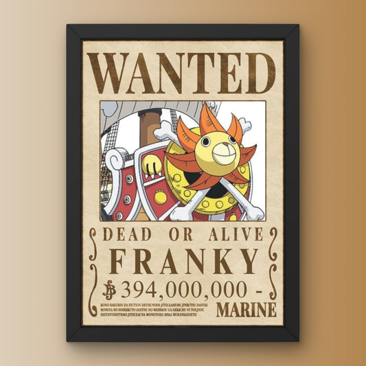 Franky Wanted Bounty Poster Framed One Piece