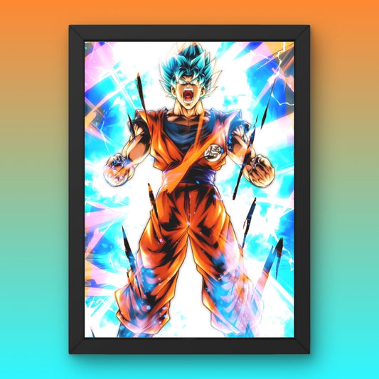 Goku's Super Saiyan Blue Framed Poster from Dragon Ball