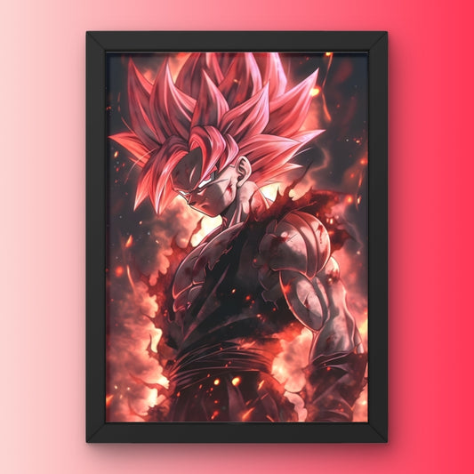 Goku Super Saiyan God Framed Poster from Dragon Ball