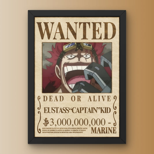 Eustass Captain Kid Wanted Bounty Poster Framed One Piece
