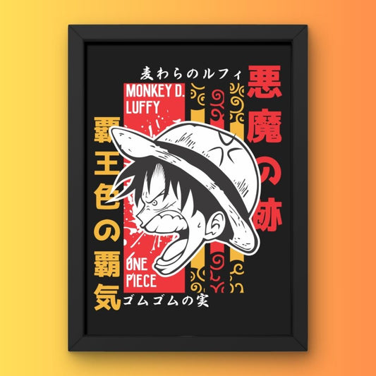 Angry Luffy Poster Framed One Piece