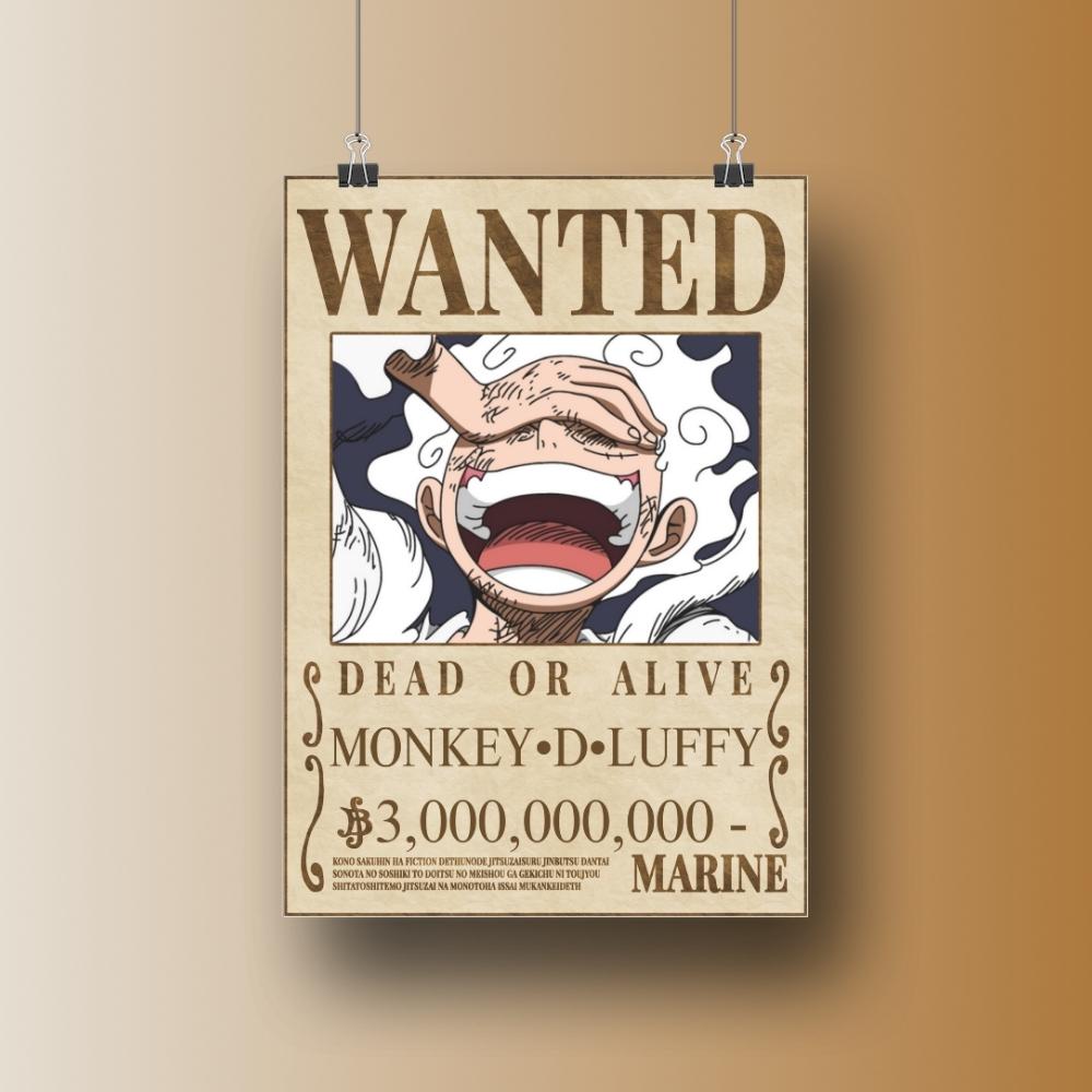 Monkey D Luffy Wanted Bounty Poster Without Frame One Piece