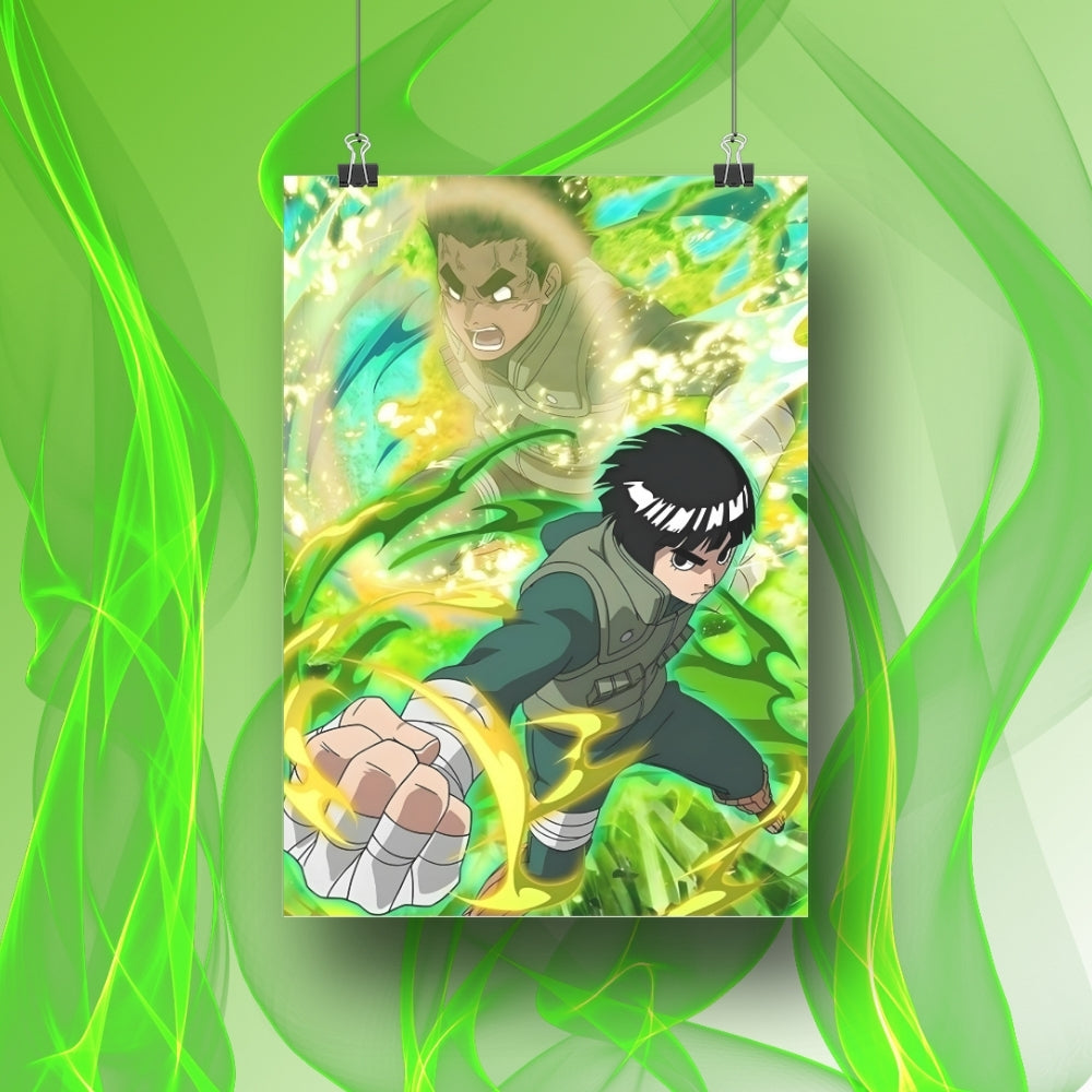 Might Guy and Rock Lee Without Frame Poster from Naruto