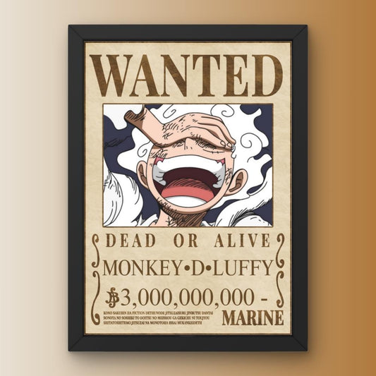 Monkey D Luffy Wanted Bounty Poster Framed One Piece