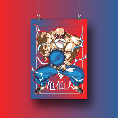 Muten Roshi's Kamehameha Without Frame Poster from Dragon Ball