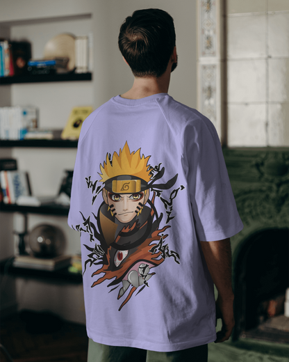 Naruto lavender Oversized Tshirt