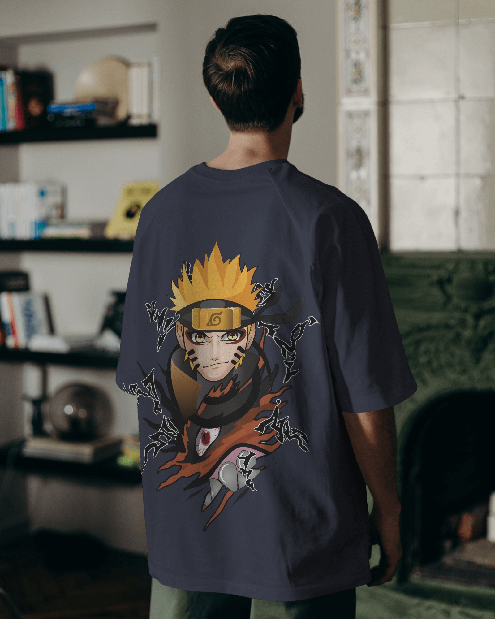 Naruto navy blue Oversized Tshirt