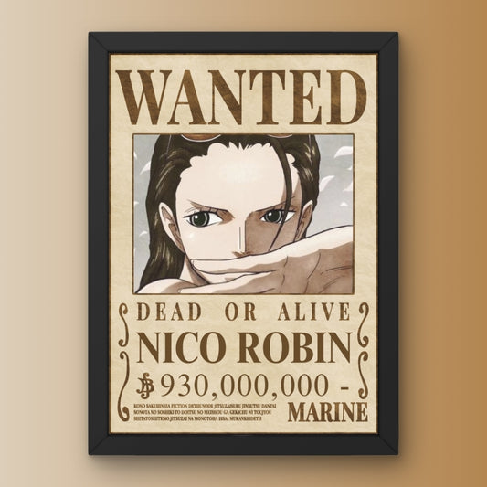 Nico Robin Wanted Bounty Poster Framed One Piece