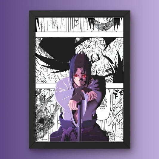 Sasuke Uchiha Curse Mark Framed Poster from Naruto