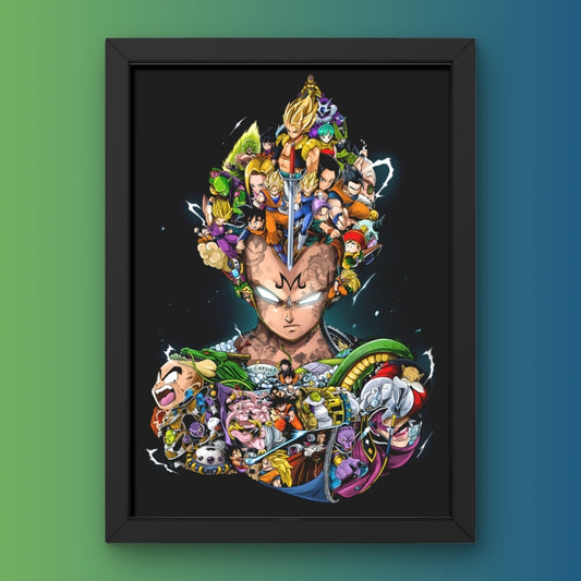 Scenes of Majin Vegeta Framed Poster from Dragon Ball